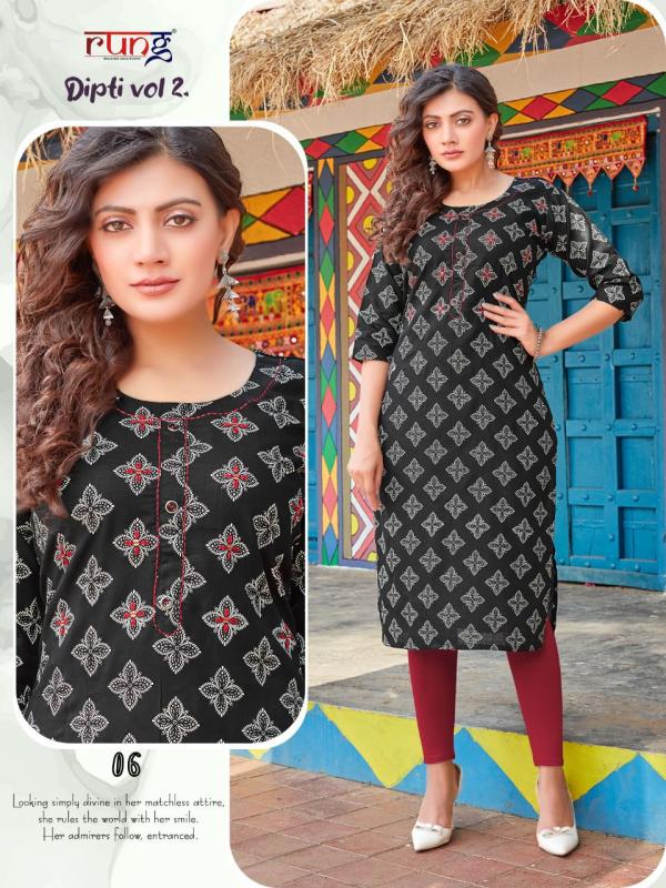 Rung Dipti 2 Heavy Slub Casual Wear Printed Kurti Collection